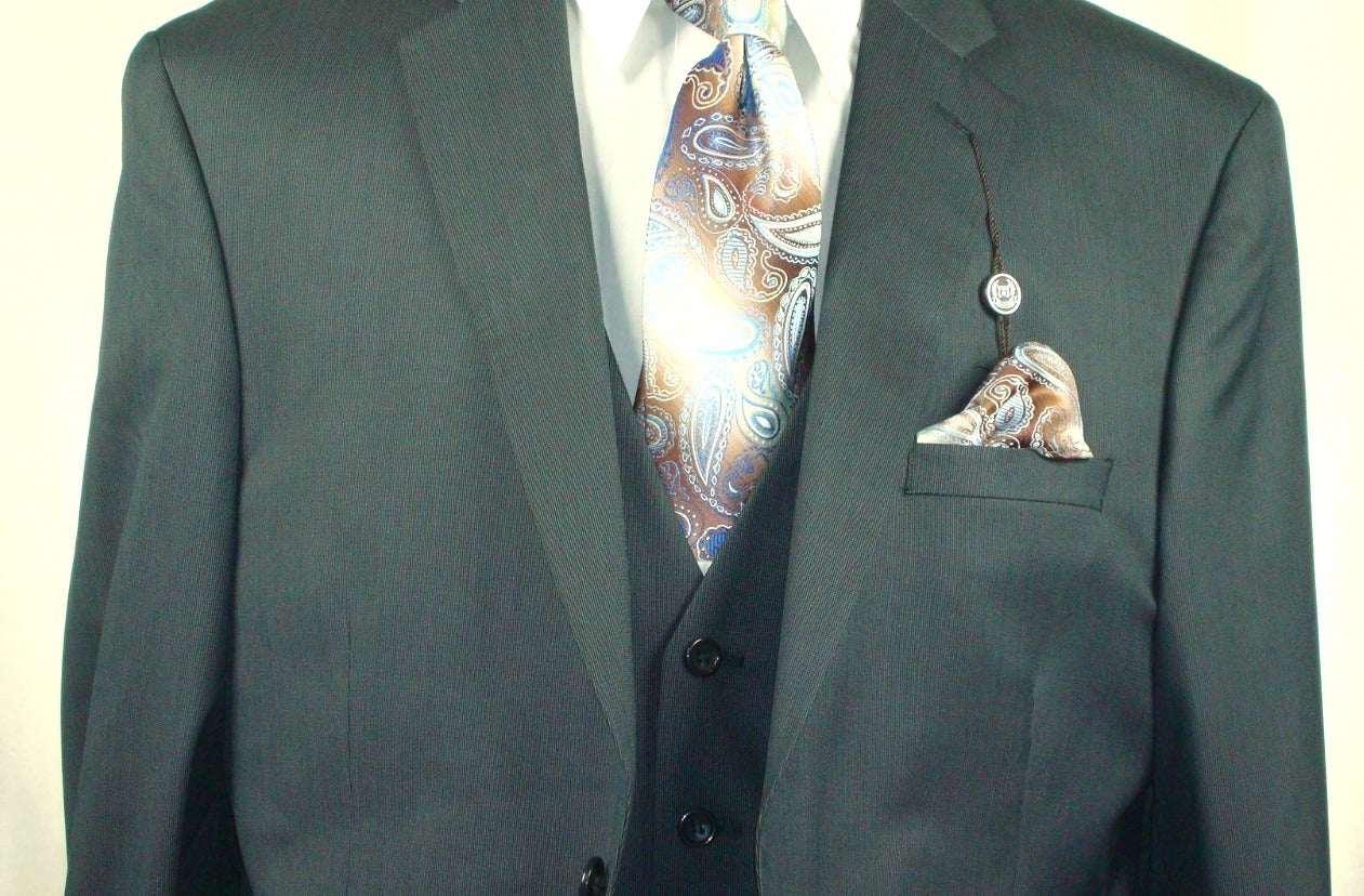 CARAVELLI I S69012V-SBL-VESTED SUIT