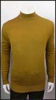 Lavane' 501M L/S Slim Fit Mock Neck Mustard