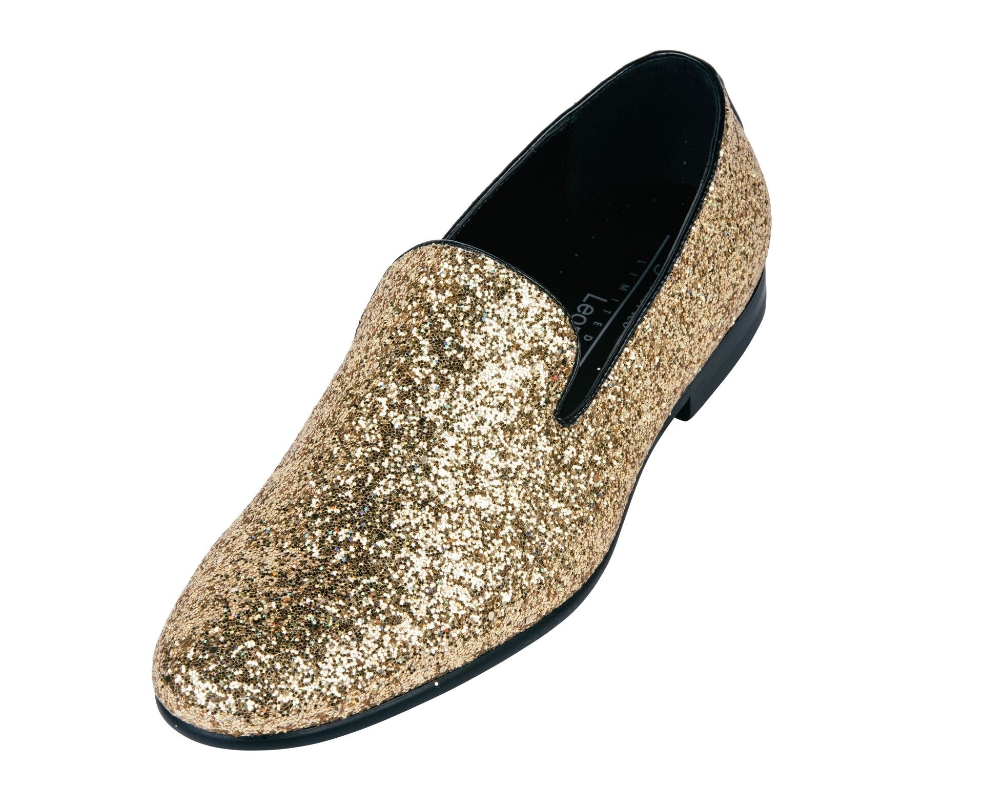 Frederico Leone Mens Gold Sparkle Glitter Loafers Dress Shoes 8.5 - Eye-Catching Shiny Formal Slip-Ons for Parties Frederico Leone Mens Gold Sparkle Glitter Loafers Dress Shoes 8.5 - Eye-Catching Shiny Formal Slip-Ons for Parties