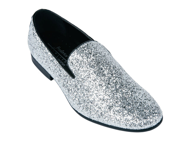 Frederico Leone FS-354 Sparkle Fancy Shoes Silver
