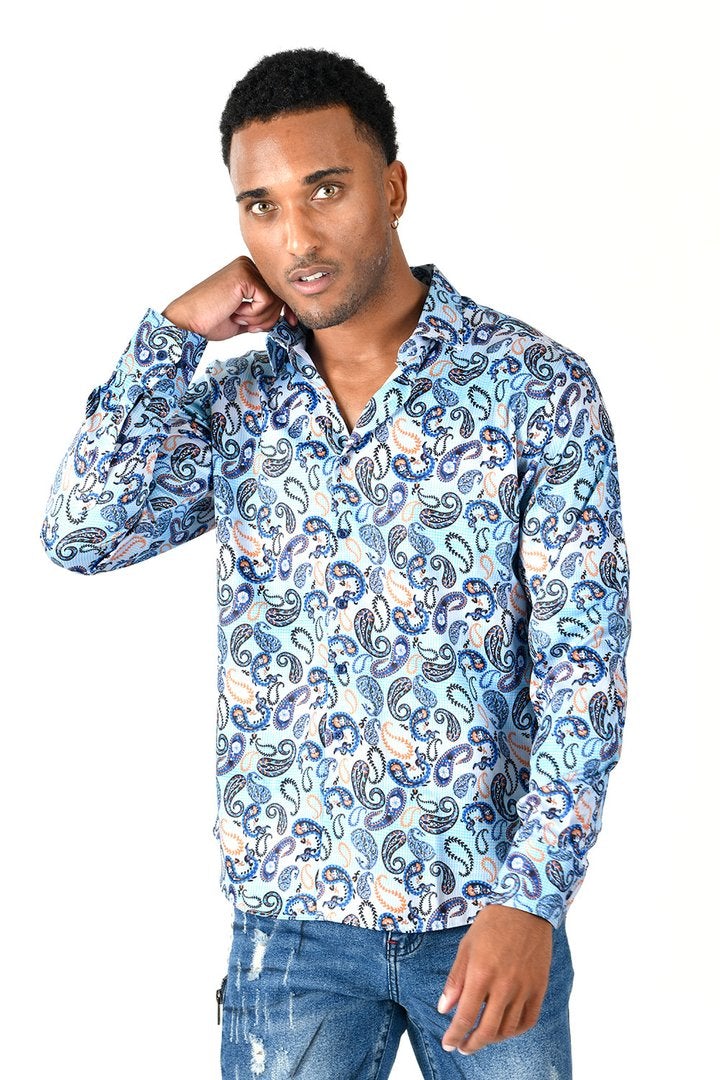 Vassiri By Barabass Long Sleeve Shirt Blue