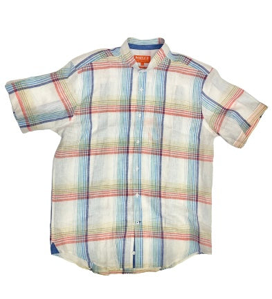 Insech SS7910-56 Short Sleeve Linen Shirt White Multi