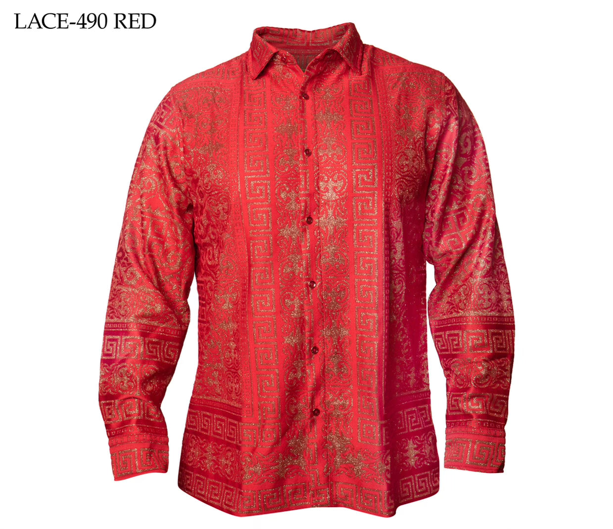 Prestige LACE-490 Long Sleeve Lace Shirt Red