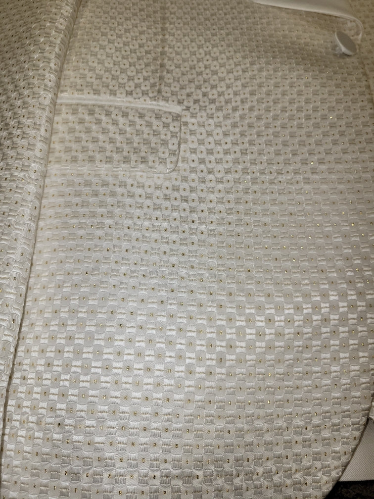 Rossi Man RM1471 Smoking Tux White /Gold Polka Dot