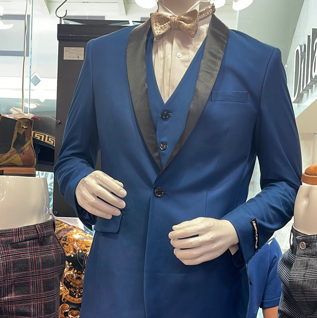 Alberto Cardinali TX-88 Slim Fit 3pcs Tux Royal Blue