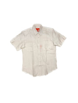 Inserch SS718-02 Short Sleeve Linen Shirt White