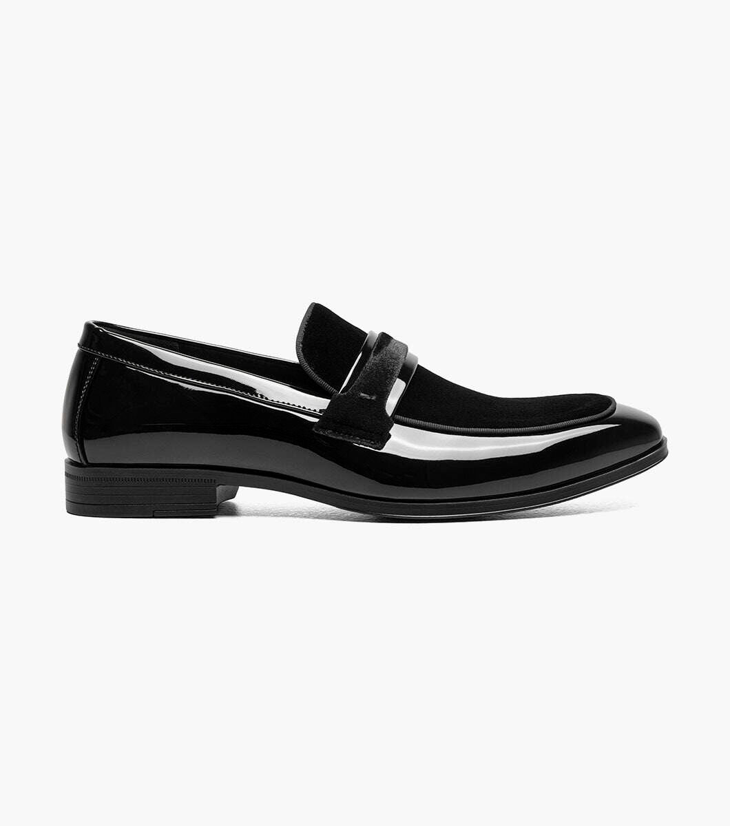 Stacy Adams 25686-001 Spratley Moc Toe Saddle Slip On Black