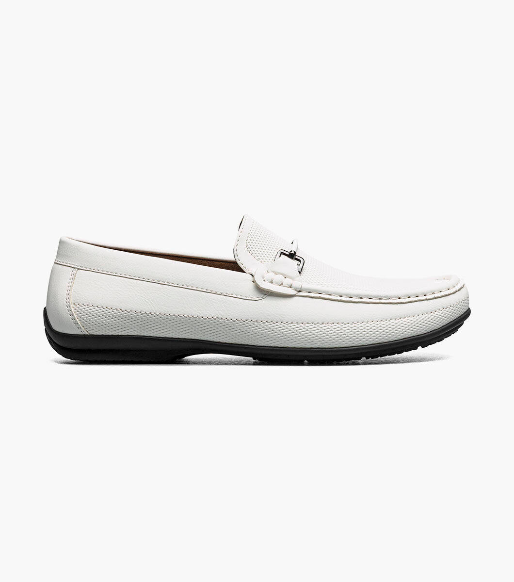 Stacy Adams 25760-100  Colton  Moc Toe Bit Slip On White