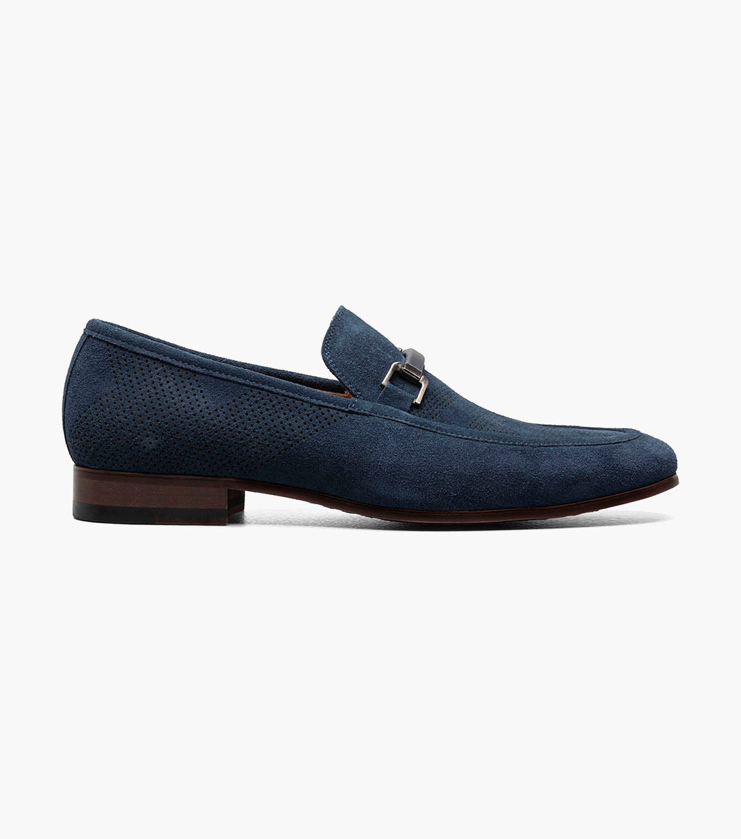 Stacy Adams Wydell 25588-410 Moc Toe Bit Slip On Navy