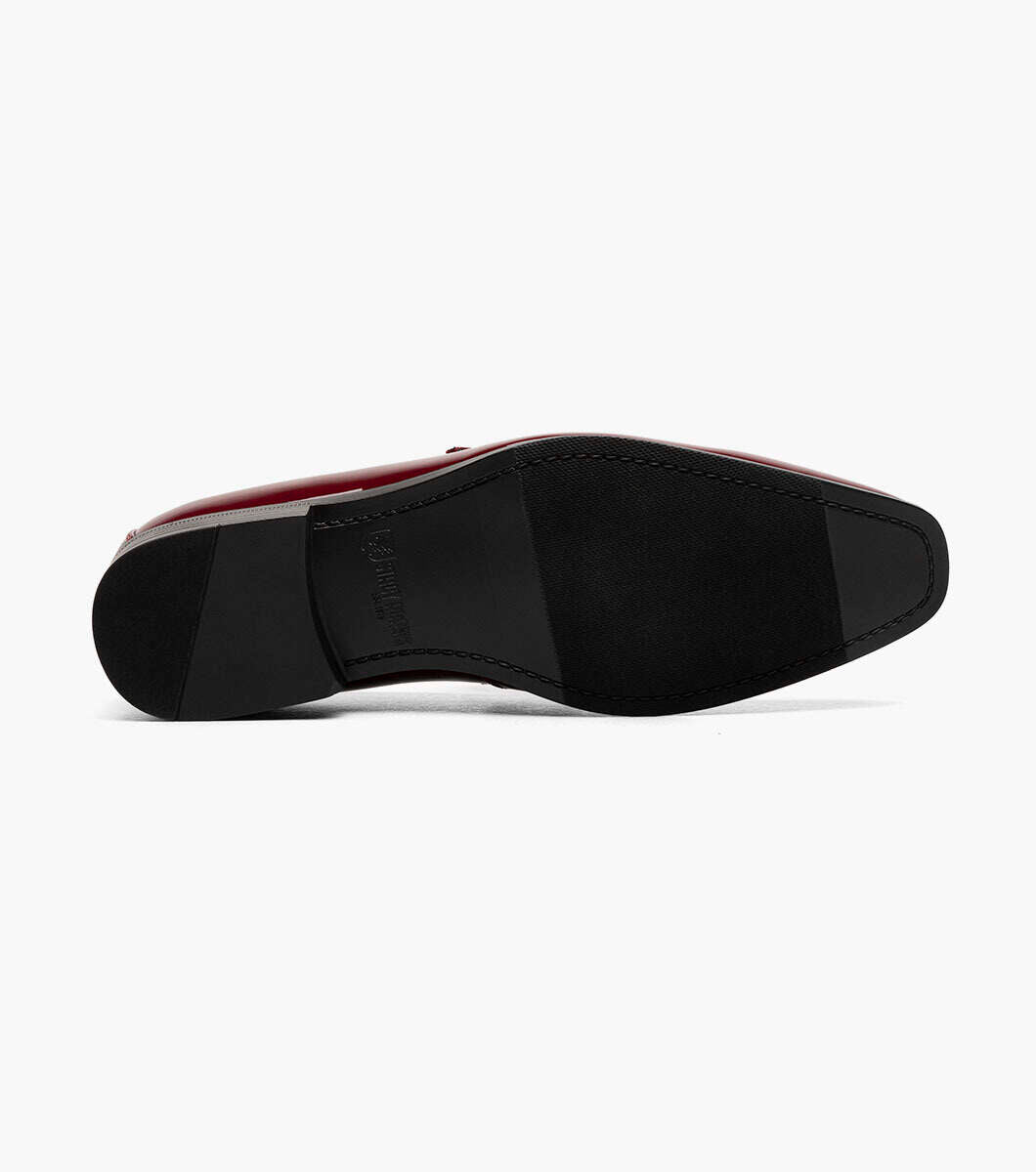 Stacy Adams 25686-601 Spratley Moc Toe Saddle Slip On Burundy
