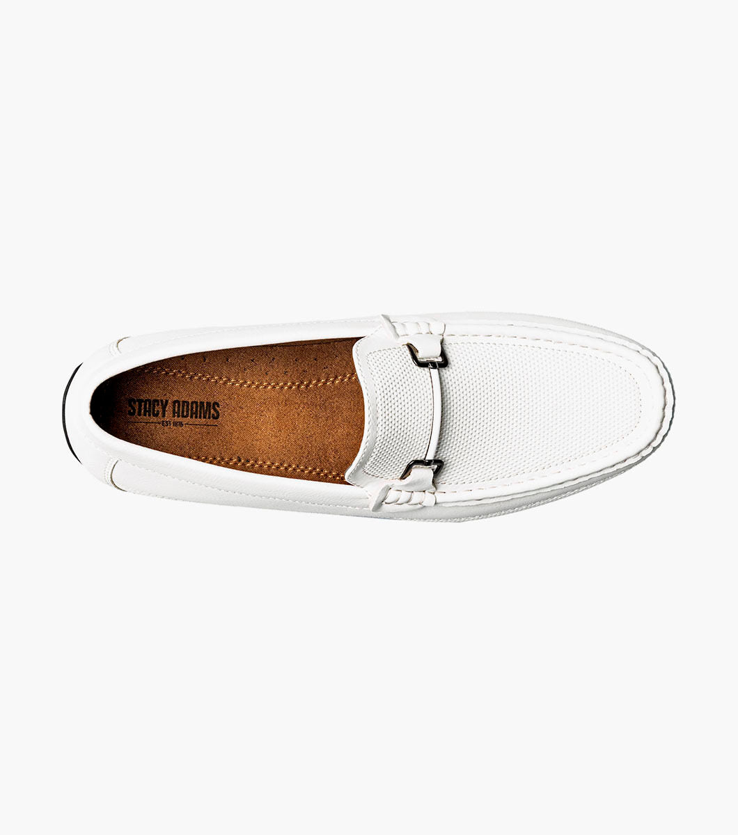 Stacy Adams 25760-100  Colton  Moc Toe Bit Slip On White