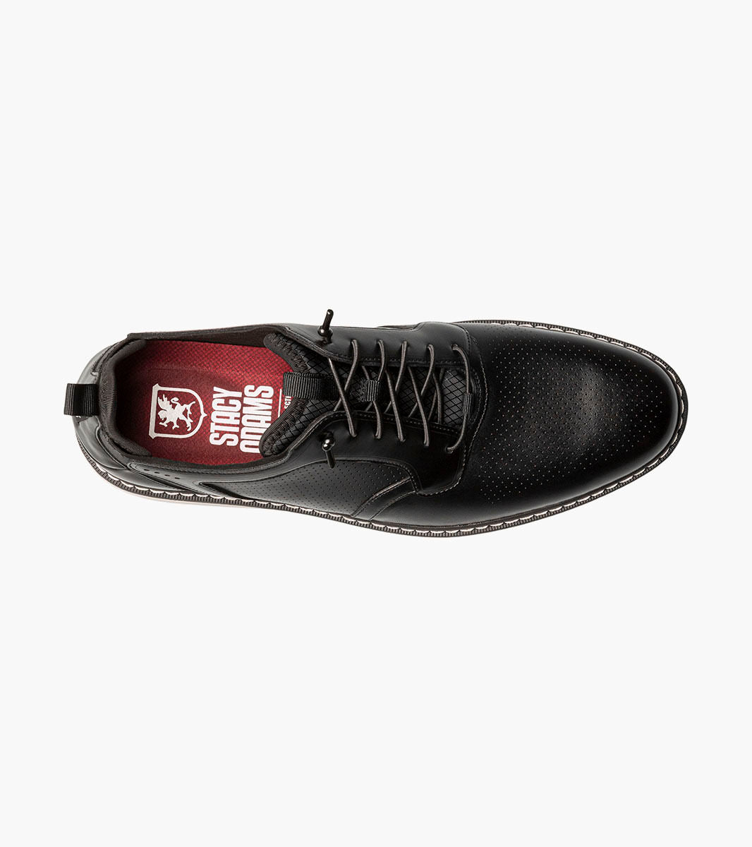 Stacy Adams Sync 25662-001 Plain Toe Elastic Lace Up Black