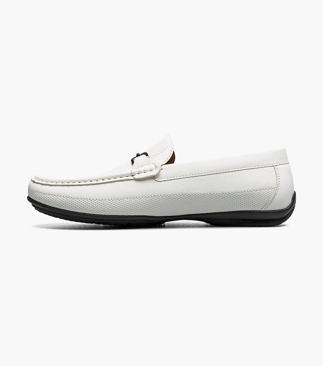 Stacy Adams 25760-100  Colton  Moc Toe Bit Slip On White