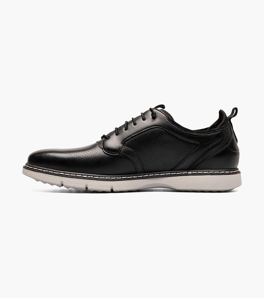 Stacy Adams Sync 25662-001 Plain Toe Elastic Lace Up Black