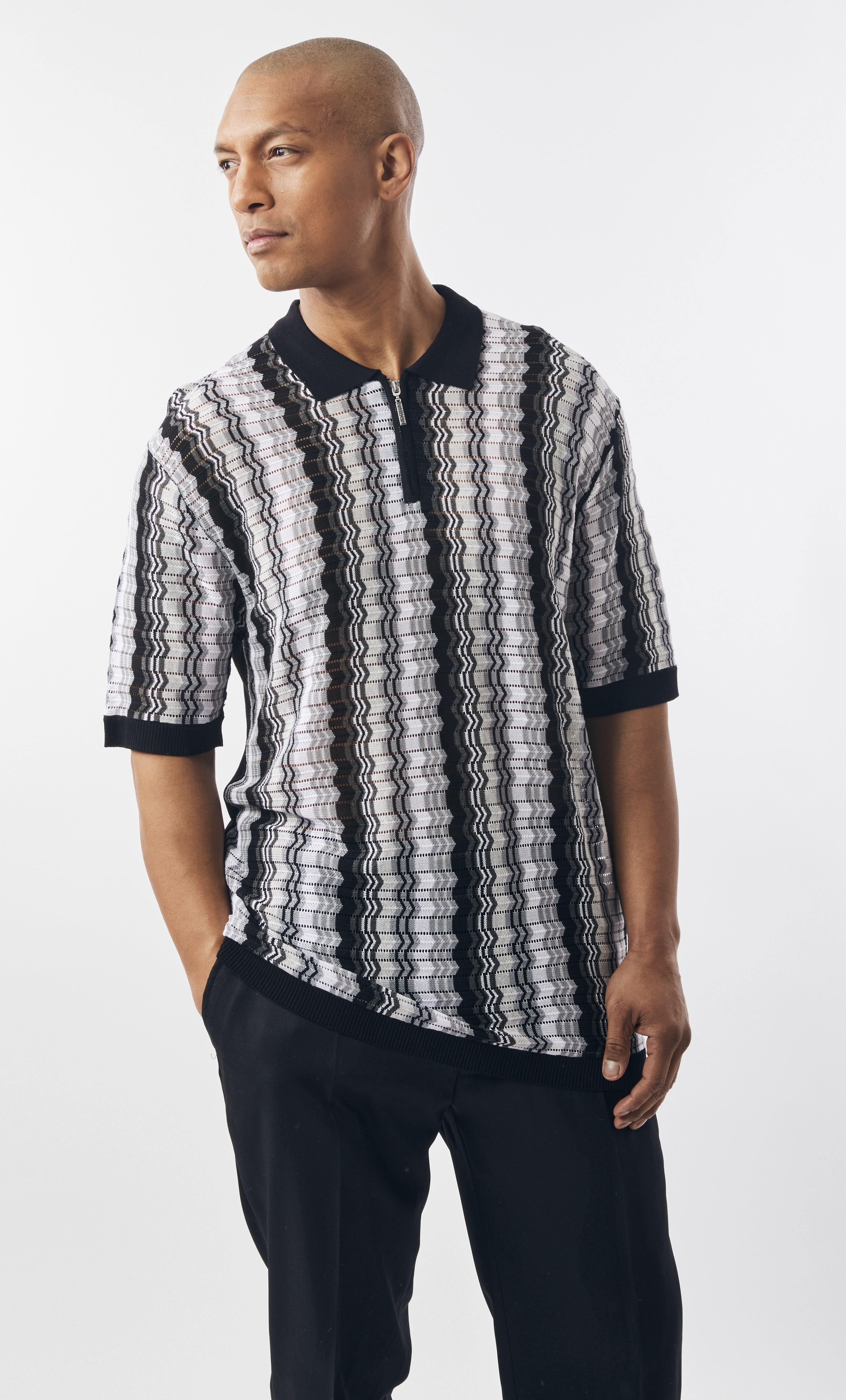 Stacy Adams 71054 Short Sleeve Knit Black