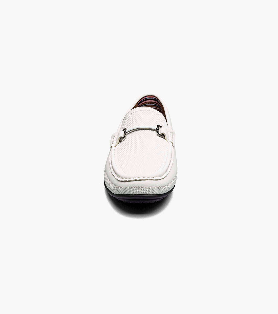 Stacy Adams 25760-100  Colton  Moc Toe Bit Slip On White