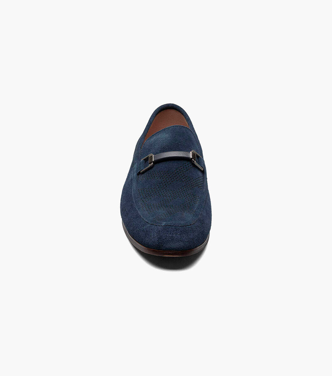 Stacy Adams Wydell 25588-410 Moc Toe Bit Slip On Navy