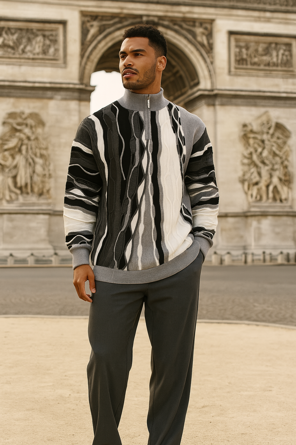 Stacy Adams 14008 Pull Over Sweater Black