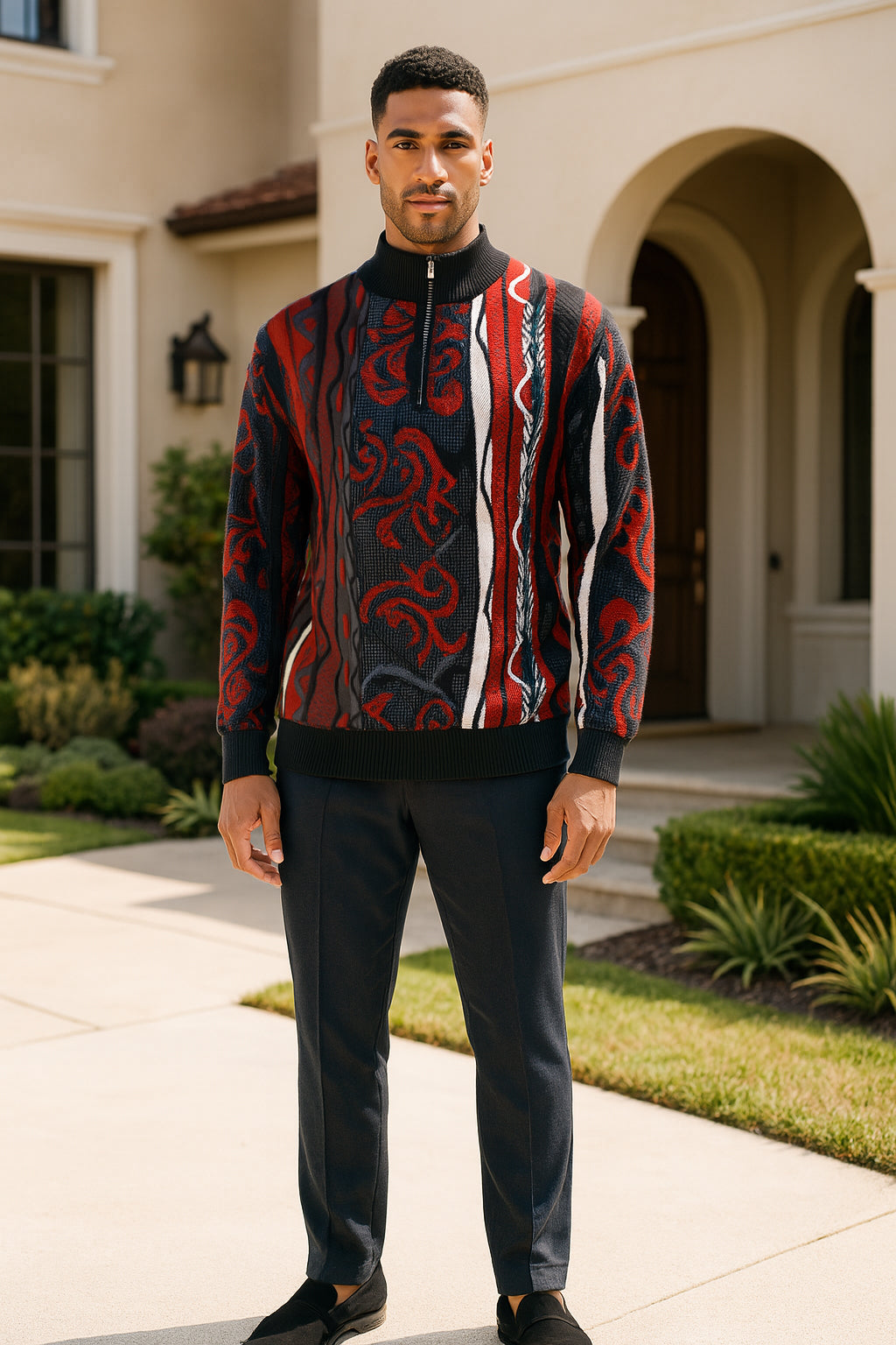 Stacy Adams 14009 Pull Over Sweater Black