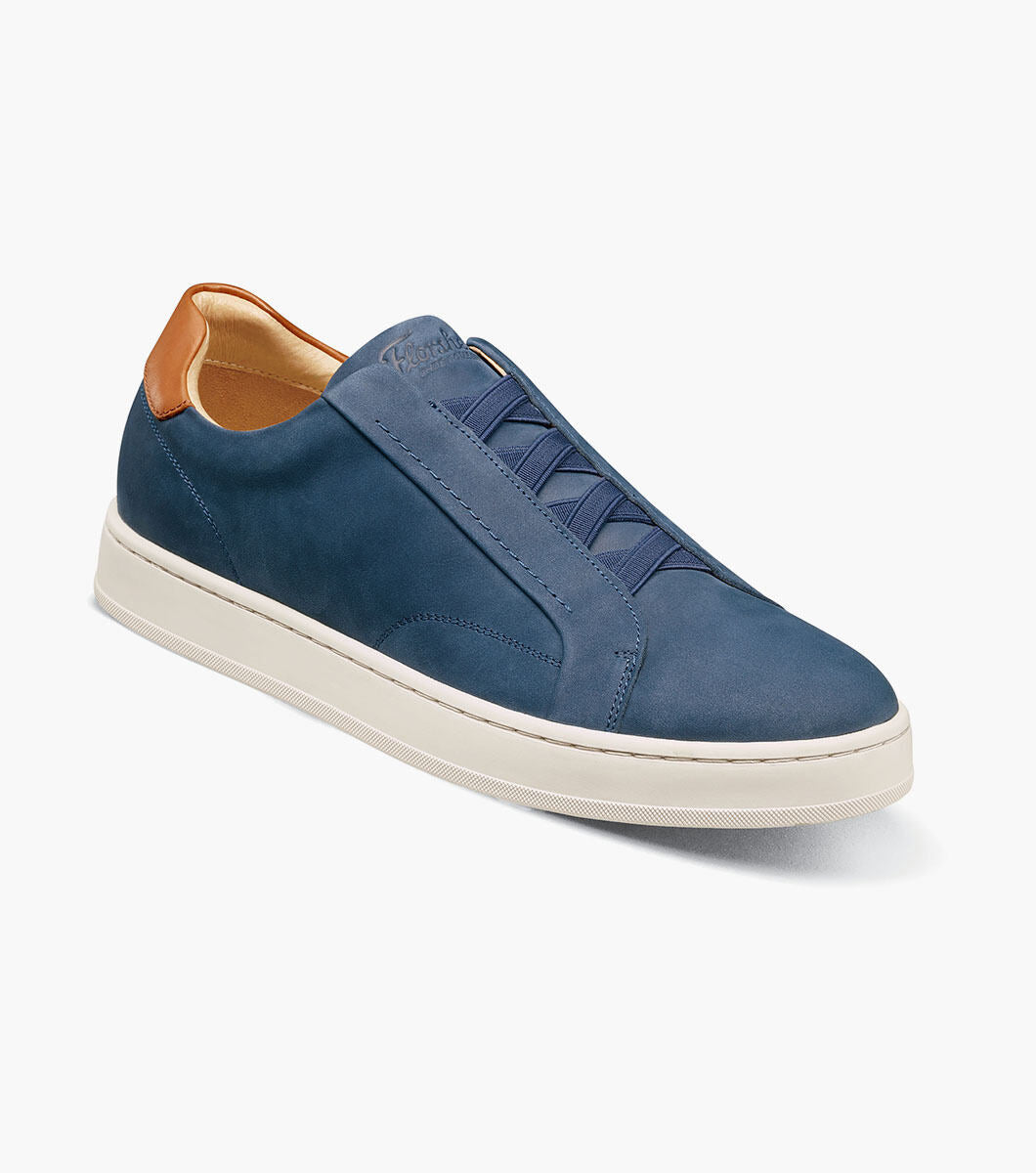 Florsheim 14457-416 Monopoli Elastic Lace To Toe Sneaker Navy Nubuck