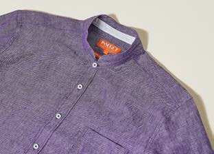 Inserch SS716-126 Short Sleeve Linen Shirt Purple