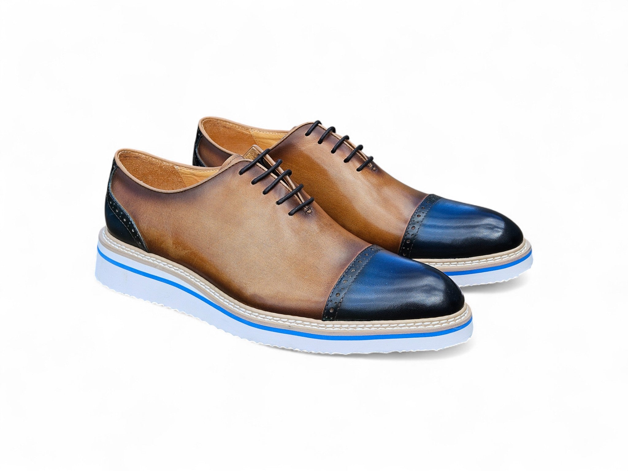 Two Tone Cap toe Calfskin Oxford