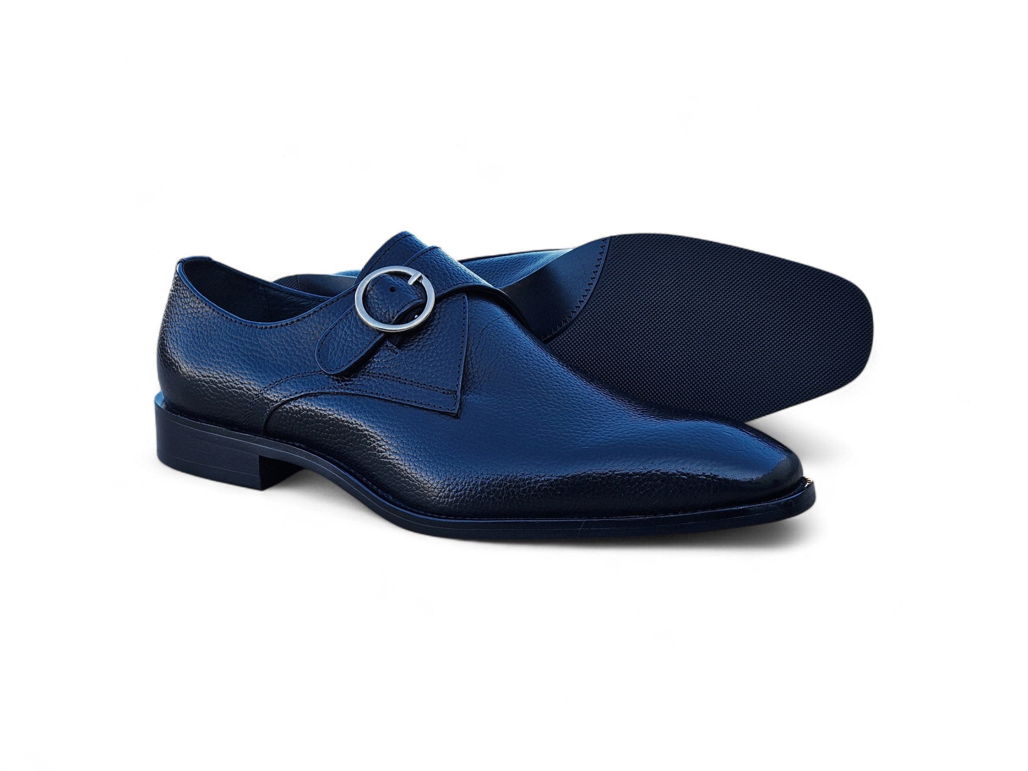 Single Monk Strap Plain Toe Shoes