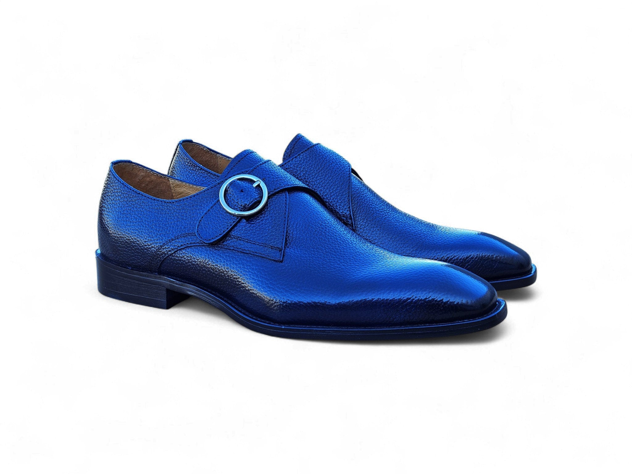 Single Monk Strap Plain Toe Shoes