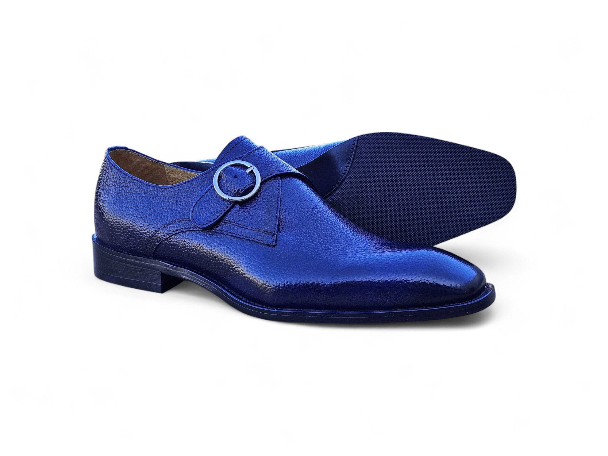 Single Monk Strap Plain Toe Shoes