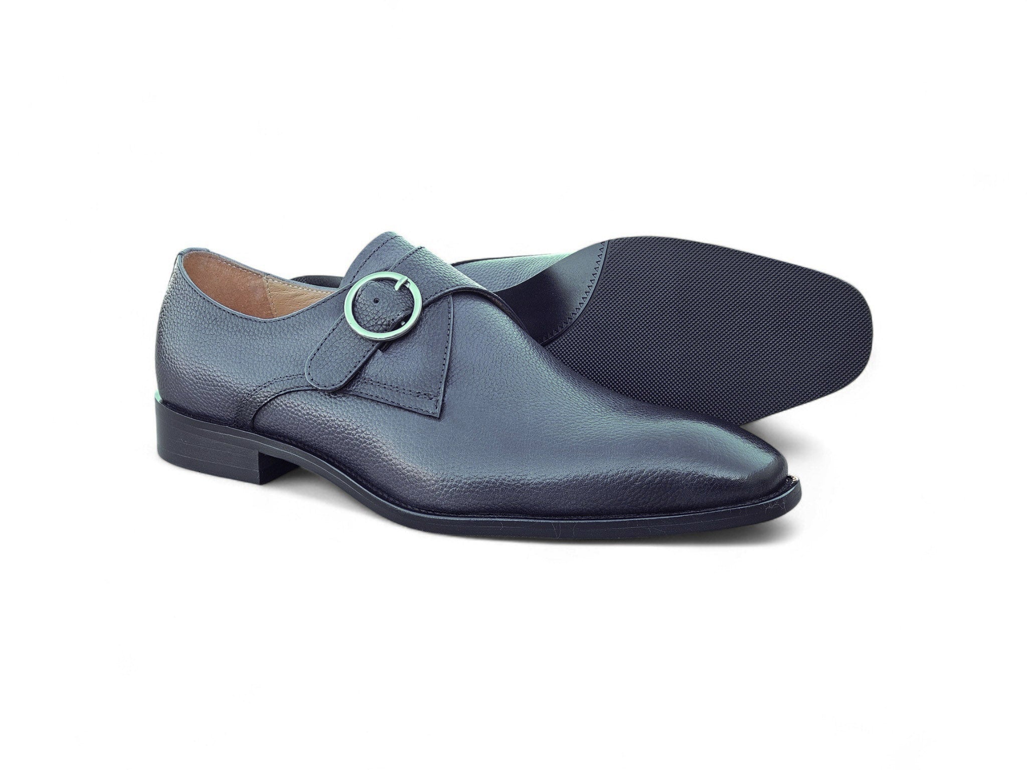 Single Monk Strap Plain Toe Shoes