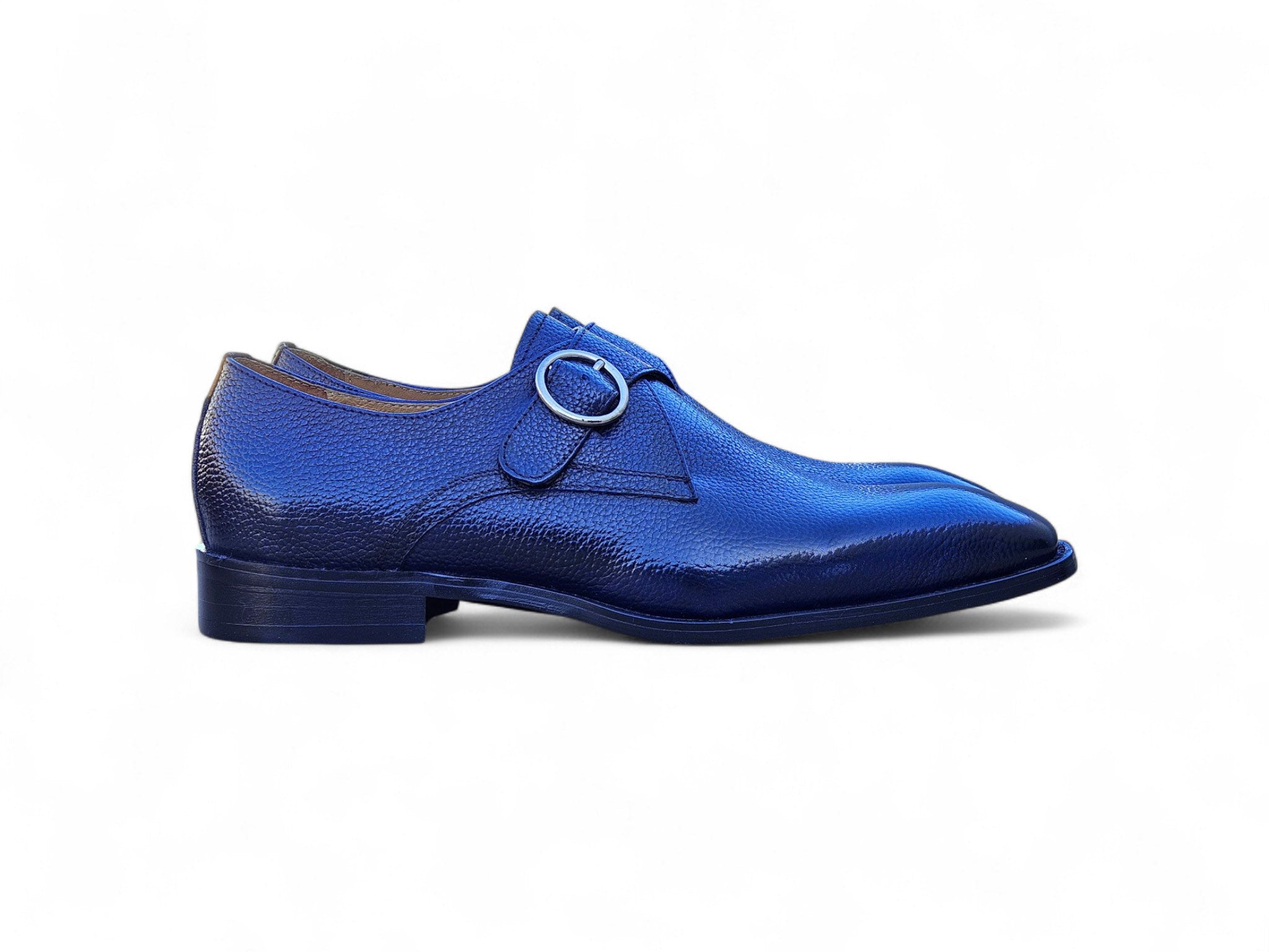 Single Monk Strap Plain Toe Shoes