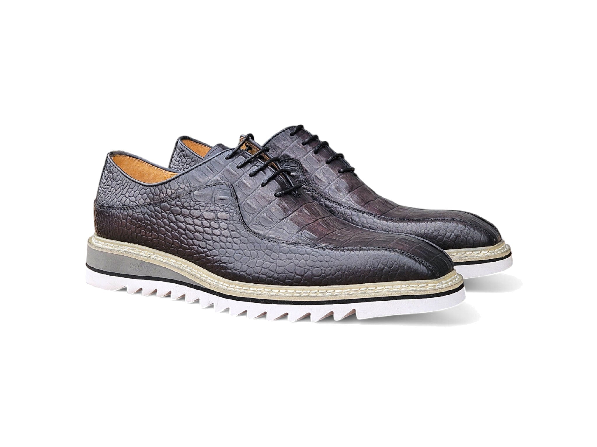 Alligator Embossed Leather Derby