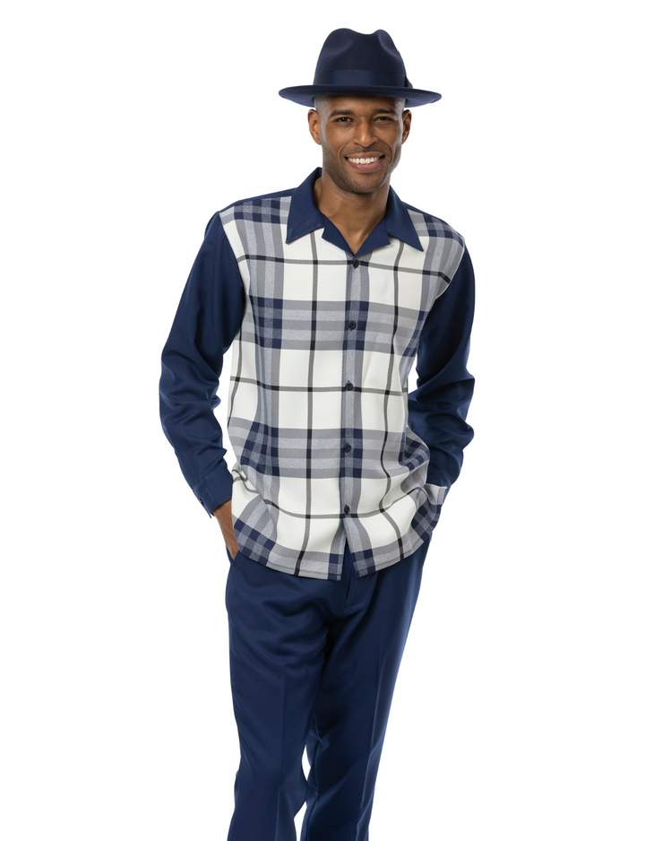 Montique 2355 Long Sleeve Two Piece Set Navy