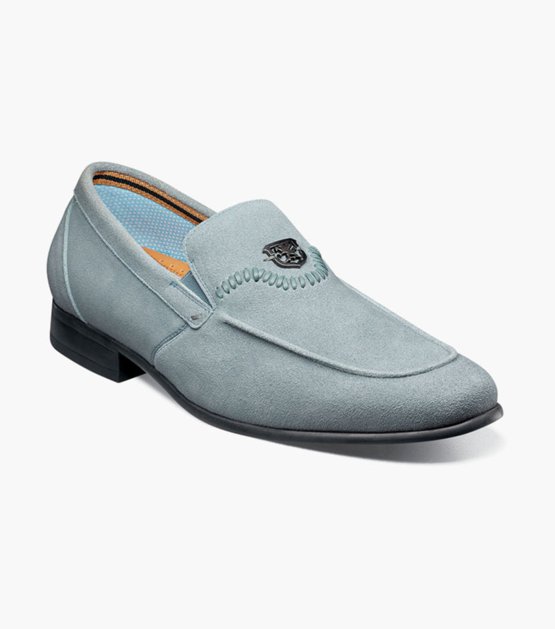 Stacy Adams Quincy 25602-459 Moc Toe Bit Slip On Light Blue