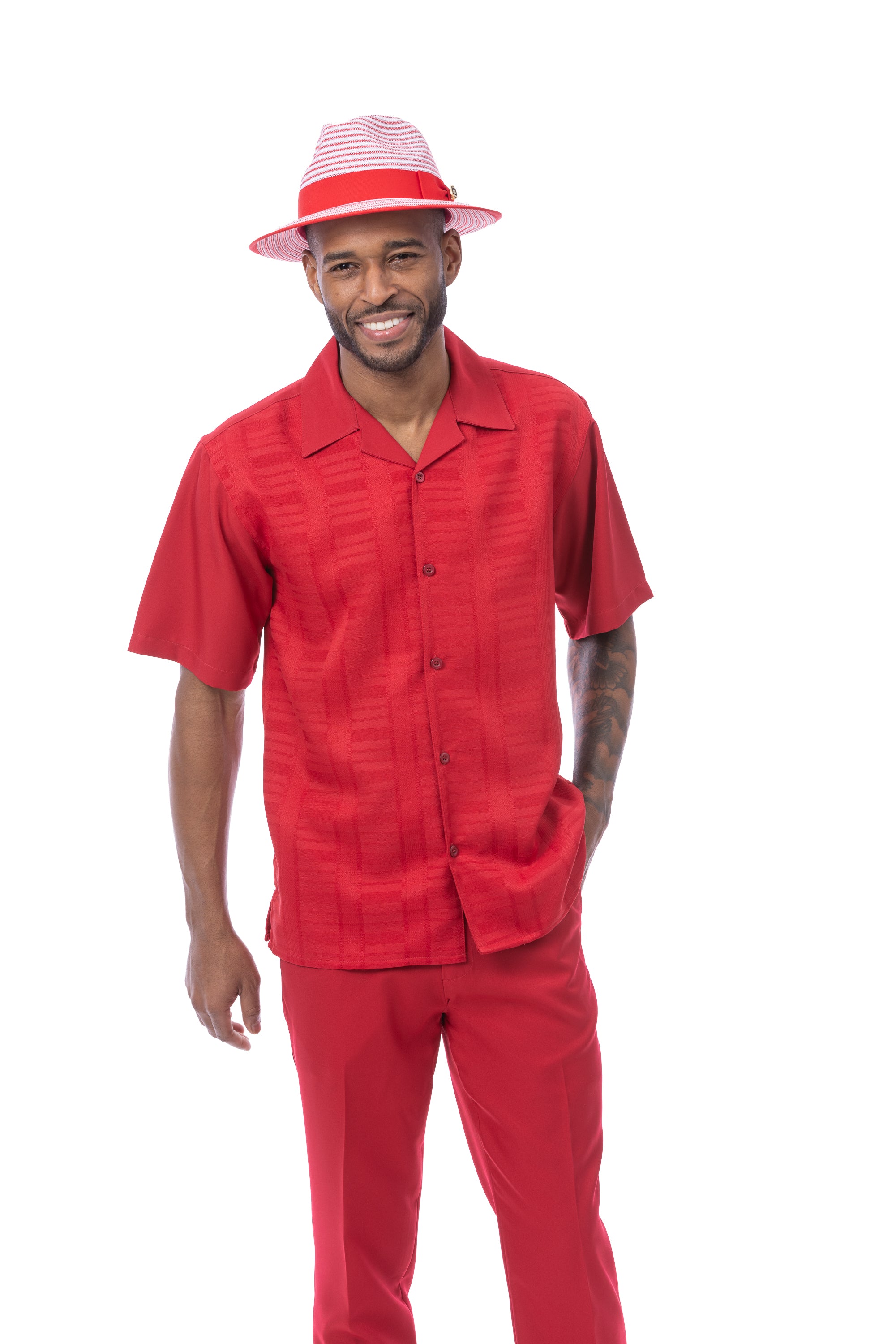 Montique 2612 Two Piece Set Red