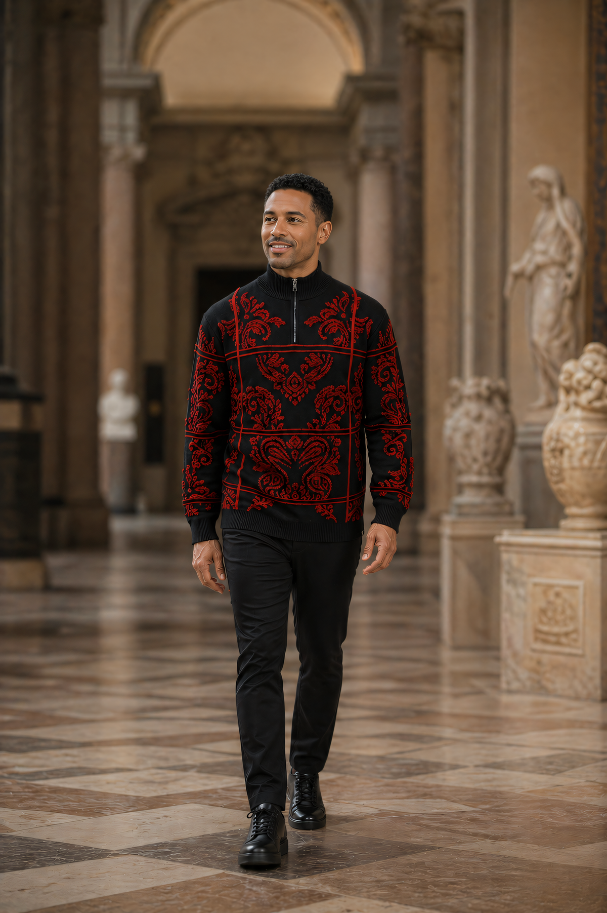 Stacy Adams 32021 Mock Neck Sweater Black