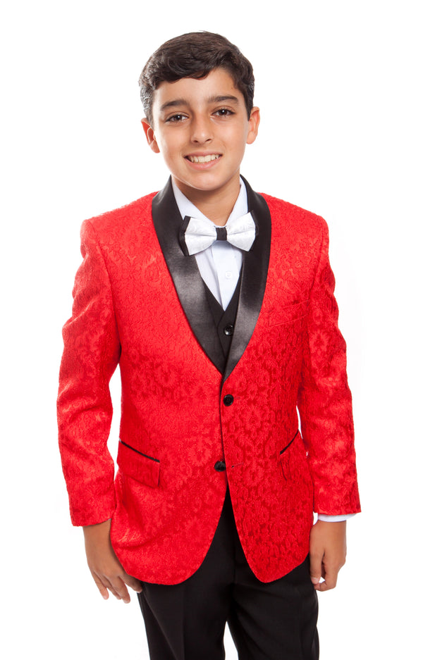 Tazio B391-4 5 Pieces Boys Tuxedo Red