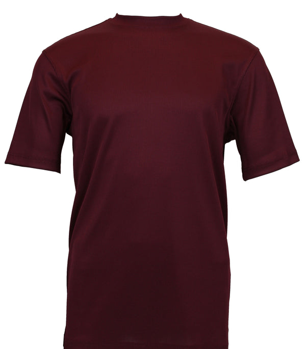 Log-In By Bassiri 218 knit Short Sleeve Mock Neck Plum