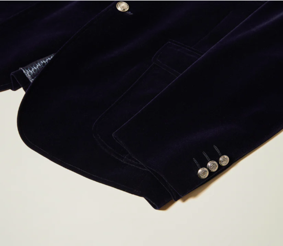 Inserch BL-569 Velvet Military Jacket Black