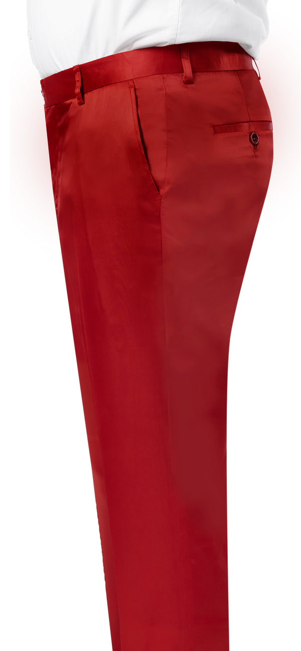 Kent & Park PS-02 Satin Slim Fit Pants Red