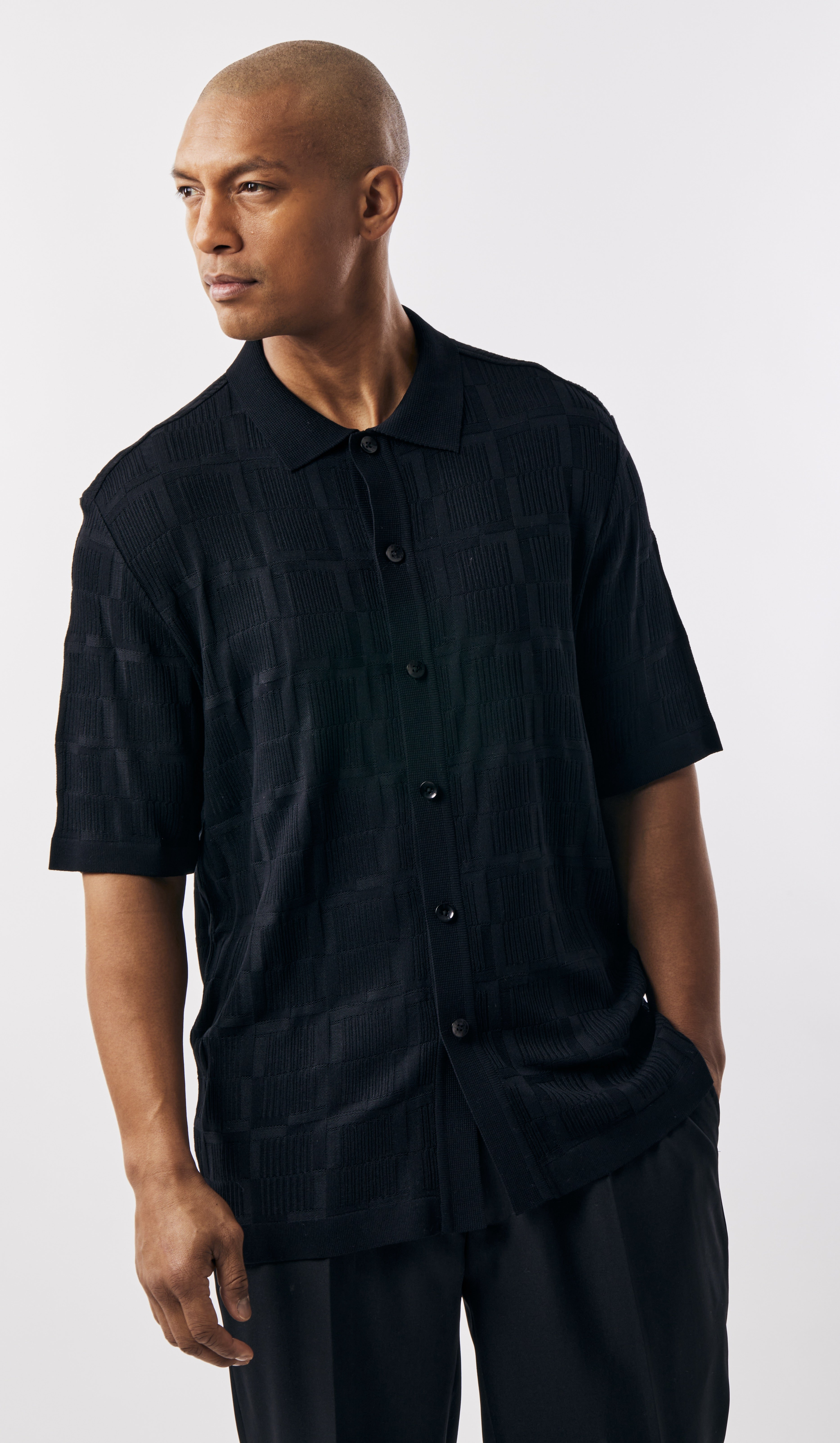 Stacy Adams 71010 Short Sleeve Knit Black