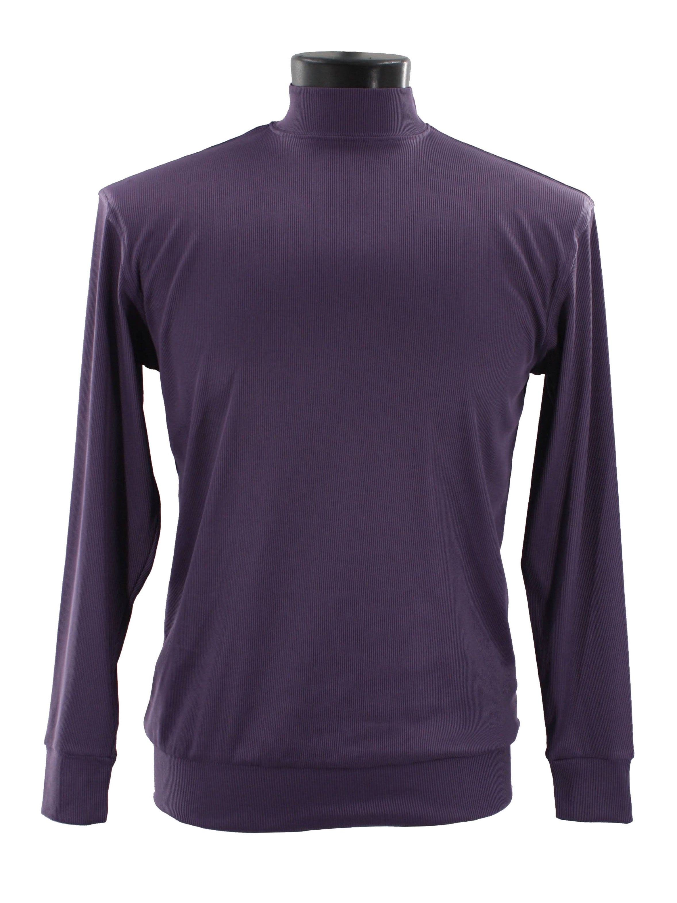 Bassiri 632 Knit Long Sleeve High Mock Neck  Purple