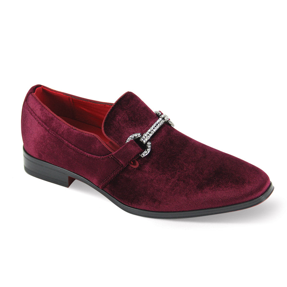 After Midnight Rhinestone Buckle Shoes 7008 Wine
