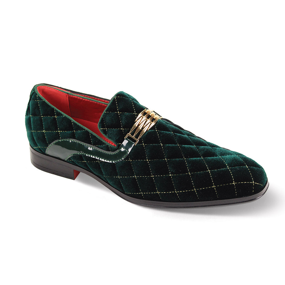 After Midnight 7045 Smoker Velevt Shoes Green/Gold