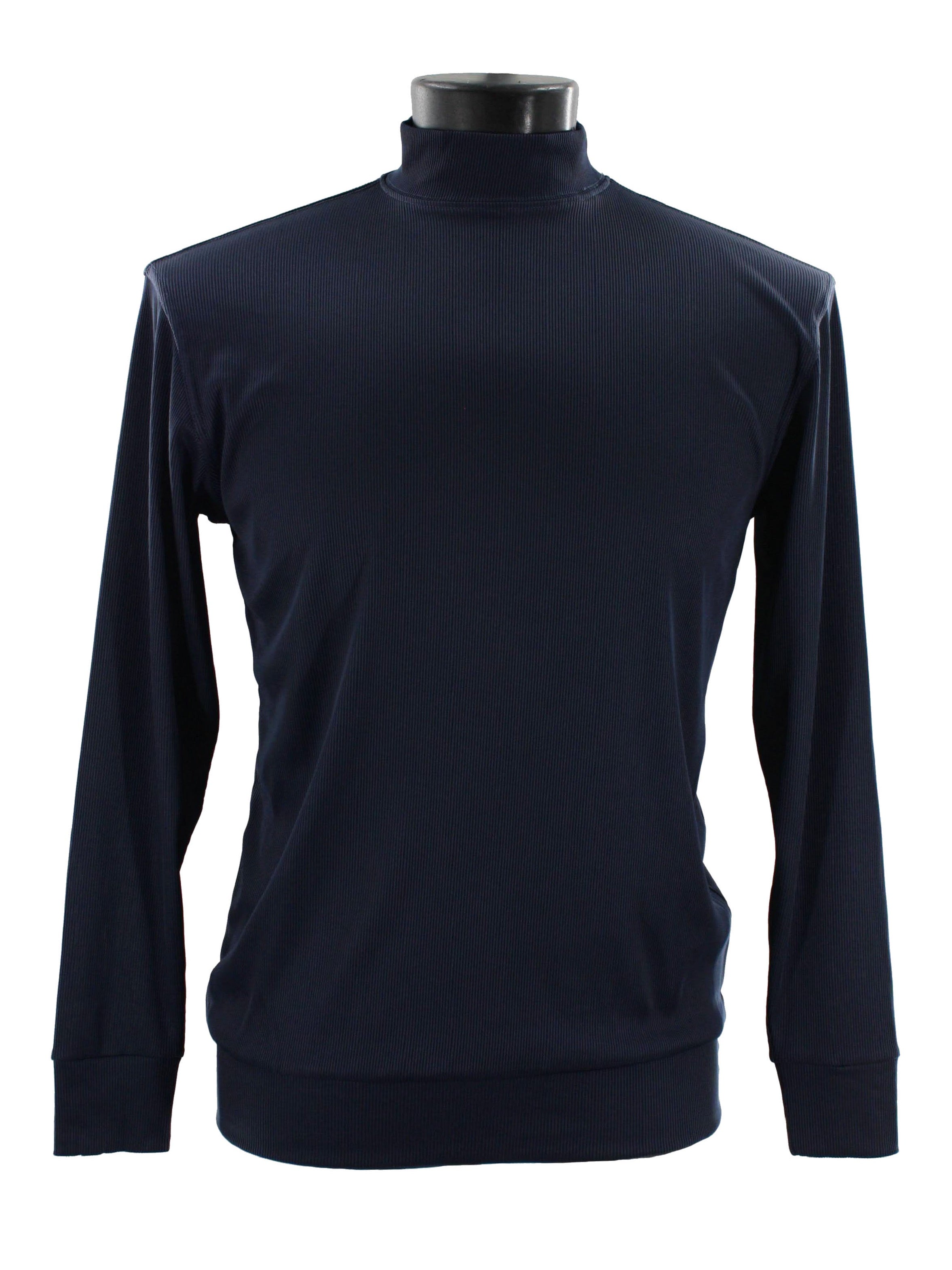 Bassiri 632 Knit Long Sleeve High Mock Neck Navy – Napoly Menswear