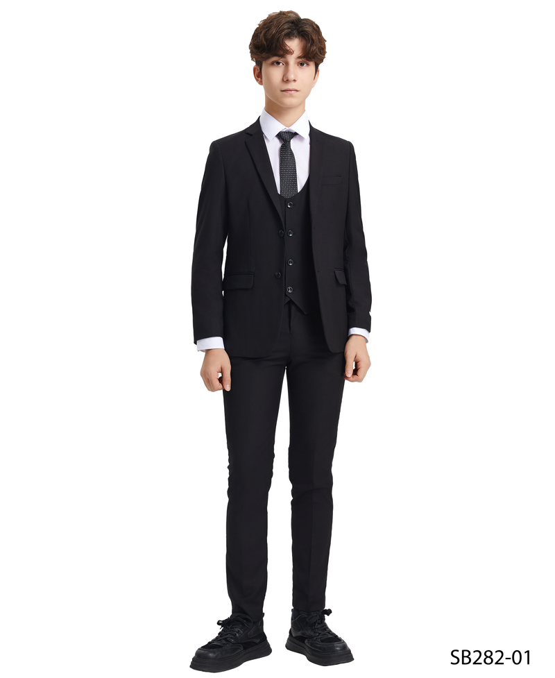 Stacy Adams SB282-07 5PCS Boys Suits Black