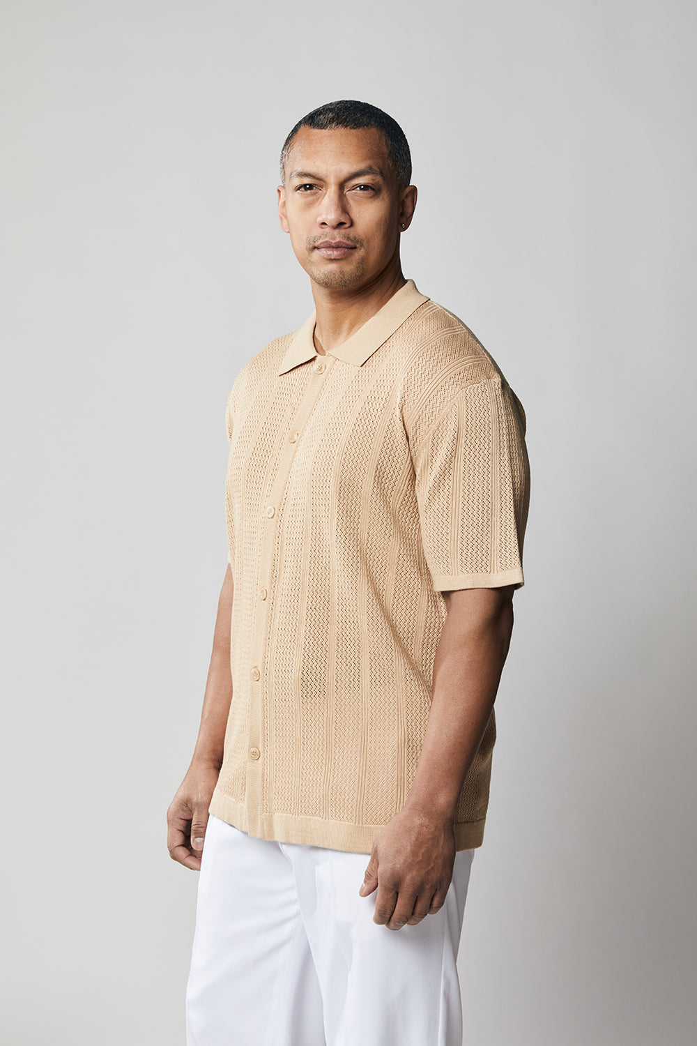 SilverSilk 91040  Short Sleeve Knit Khaki