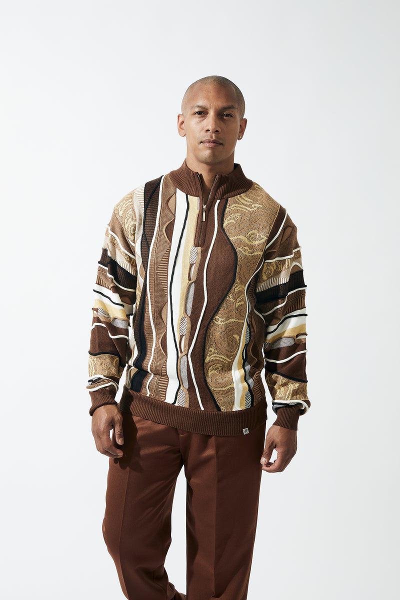 Stacy Adams 83003 Pull Over Sweater Brown