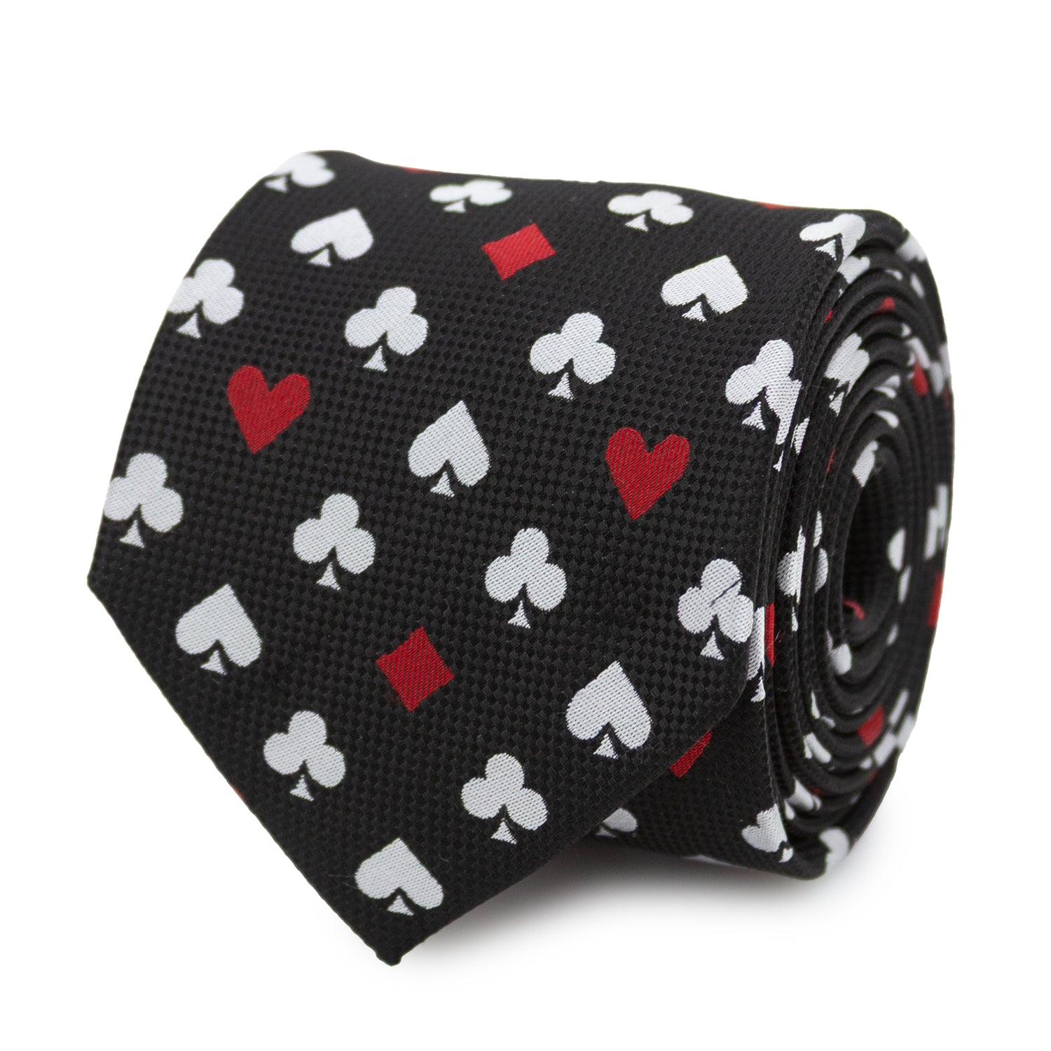Card Suits Vegas Hidden Message Black Men's Tie