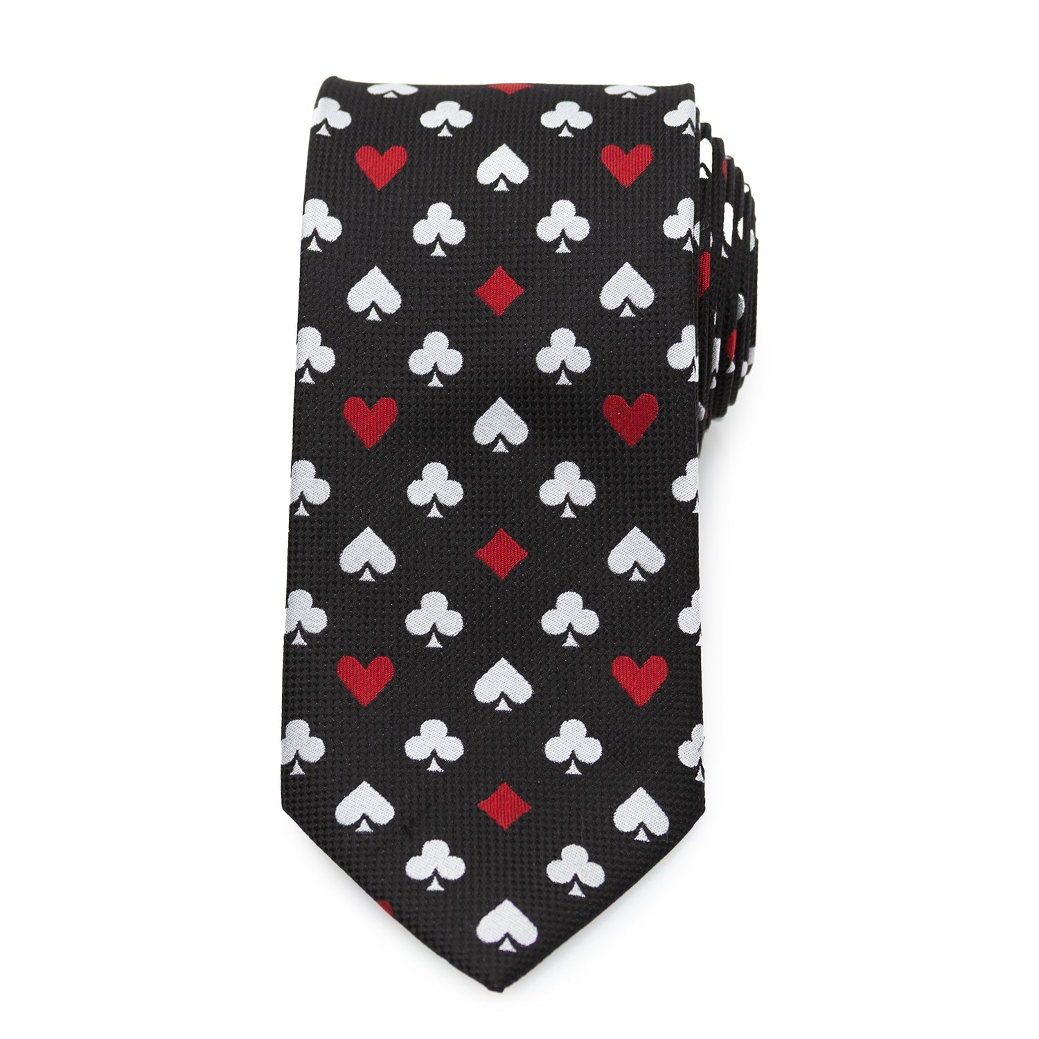 Card Suits Vegas Hidden Message Black Men's Tie